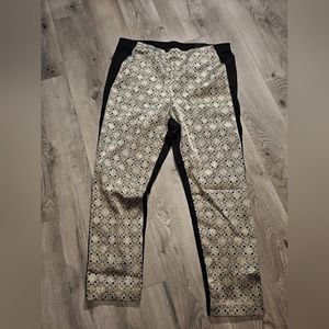 Gold front slim leg black pants